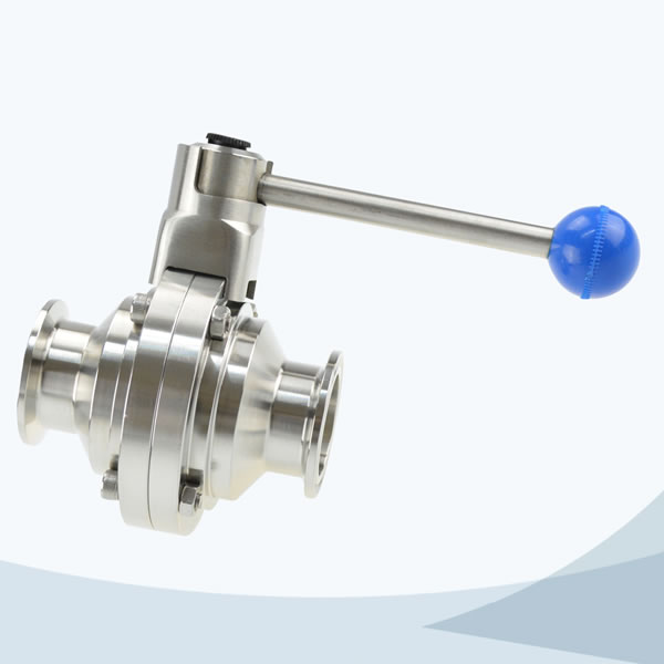 Stainless Steel Sanitary Round Handle Welded Butterfly Type Ball Valve